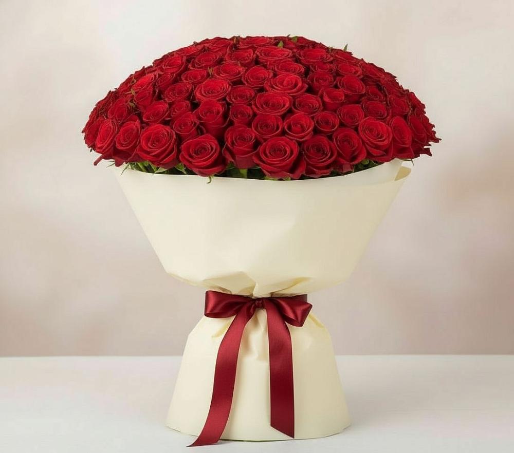 Букет 101 Красная роза Милано в Старое