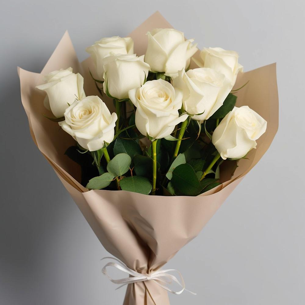 Букет 9 Белых роз Эдлесс Лав в Старое