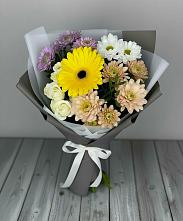 Букет цветов из:  Розы, Герберы и Хризантемы в Старое