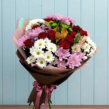 Букет цветов из:  Розы, Хризантемы и Альстромерии в Старое
