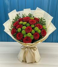 Букет цветов из:  Розы и Хризантемы в Старое